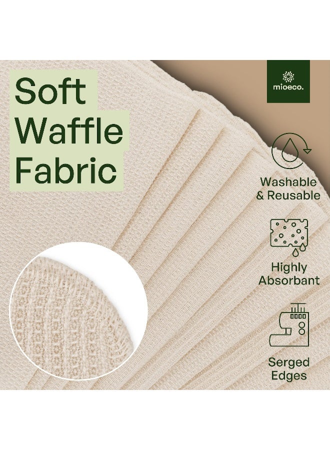 mioeco 20 Pack Reusable Paper Towels Washable - Nature Friendly - Organic Cotton Alternative - Thick, Strong, Paperless Kitchen Dish Cloths - Reusable Napkins - Dish Towels - Cloth Napkin - Kitchen Towels - Image 5